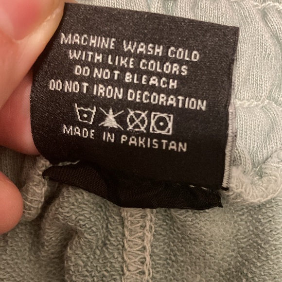 YoungLA Mens Size L Light Green Terry Knit Athletic Shorts 100% Cotton Workout - Picture 7 of 12